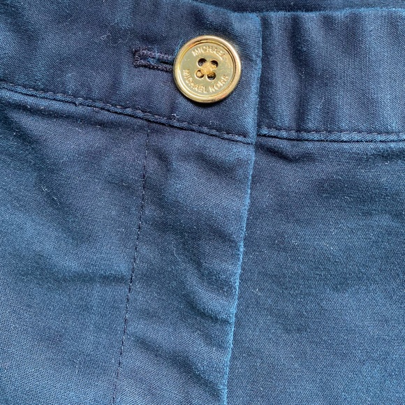 Michael Kors navy blue trousers pants with gold details 97% cotton - Picture 3 of 12